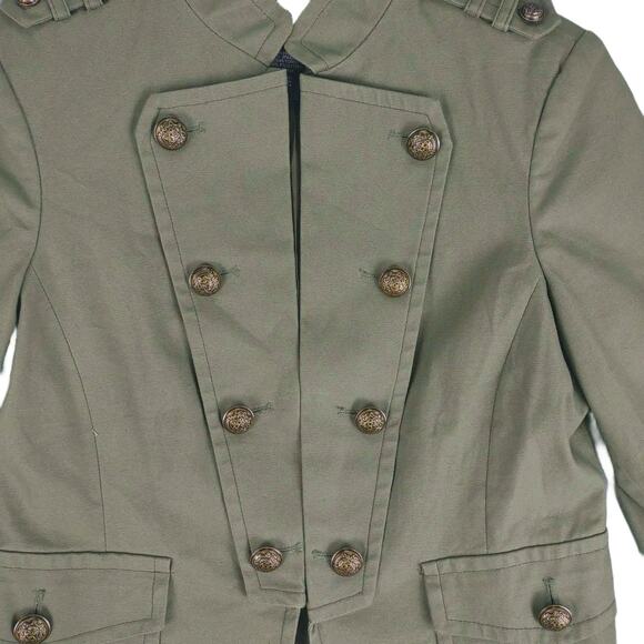 ATTENTION Military Style Army Olive Green Pea Coat Jacket, Women's 4 - Picture 4 of 9